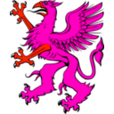 download Red Griffin clipart image with 315 hue color