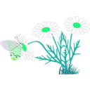 download A Butterfly On A Daisy clipart image with 90 hue color