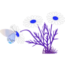 download A Butterfly On A Daisy clipart image with 180 hue color