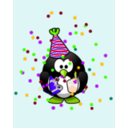 download Birthday Card With Penguin clipart image with 45 hue color