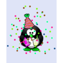 download Birthday Card With Penguin clipart image with 90 hue color