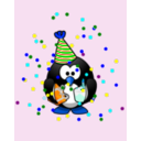 download Birthday Card With Penguin clipart image with 180 hue color