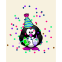 download Birthday Card With Penguin clipart image with 270 hue color