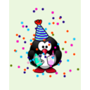 download Birthday Card With Penguin clipart image with 315 hue color