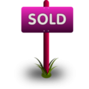 download Sold Sign clipart image with 315 hue color