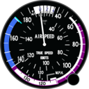 download True Airspeed Indicator clipart image with 180 hue color