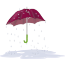 download Tattered Umbrella In Rain clipart image with 45 hue color