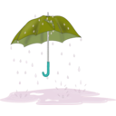 download Tattered Umbrella In Rain clipart image with 135 hue color