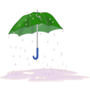 download Tattered Umbrella In Rain clipart image with 180 hue color