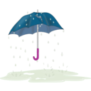 download Tattered Umbrella In Rain clipart image with 270 hue color