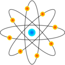 download Atom Model clipart image with 180 hue color