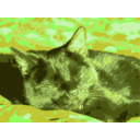 download Black Cat Sleeps clipart image with 45 hue color
