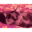 download Black Cat Sleeps clipart image with 315 hue color