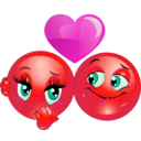 download Lovely Couple Smiley Emoticon clipart image with 315 hue color