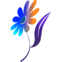 download Flower clipart image with 180 hue color