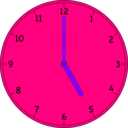 download Clock clipart image with 270 hue color