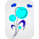 download Flowers With Hearts clipart image with 180 hue color