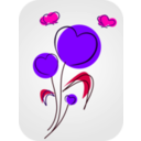 download Flowers With Hearts clipart image with 270 hue color