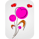 download Flowers With Hearts clipart image with 315 hue color