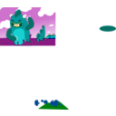 download Clozilla Emerging From Sea clipart image with 90 hue color