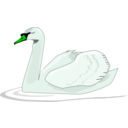 download Swan Swimming clipart image with 90 hue color