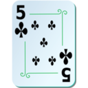 download Ornamental Deck 5 Of Clubs clipart image with 135 hue color