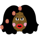 download African Woman With Flowers clipart image with 0 hue color