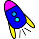 download Very Simple Rocket clipart image with 180 hue color