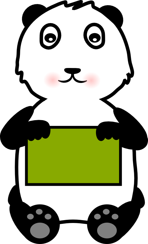 Panda Holding A Sign
