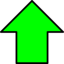 download Green Up Arrow clipart image with 0 hue color