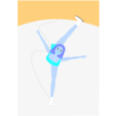 download Ice Skater clipart image with 180 hue color