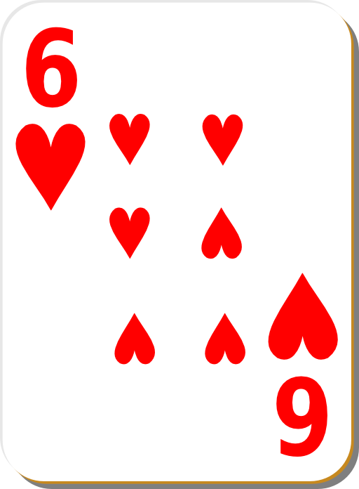 White Deck 6 Of Hearts