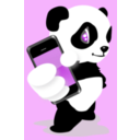 download Panda With Mobile Phone clipart image with 90 hue color
