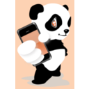 download Panda With Mobile Phone clipart image with 180 hue color