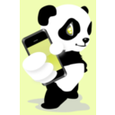 download Panda With Mobile Phone clipart image with 225 hue color