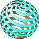 download Spiral Ball clipart image with 180 hue color
