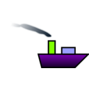 download Ship With Smoke clipart image with 90 hue color