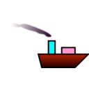 download Ship With Smoke clipart image with 180 hue color