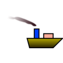 download Ship With Smoke clipart image with 225 hue color