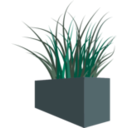 download Grass In Square Planter clipart image with 45 hue color