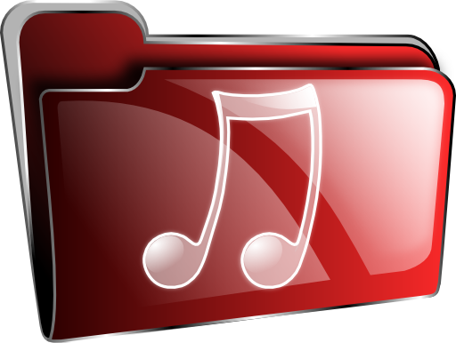 Folder Icon Red Music