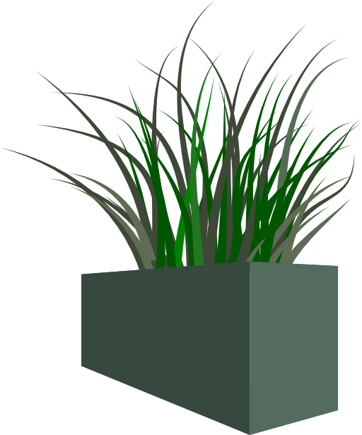 Grass In Square Planter