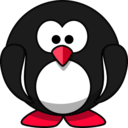 download Cute Round Cartoon Penguin Flat Colors clipart image with 315 hue color
