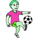 download Soccer Playing Boy Coloured clipart image with 90 hue color