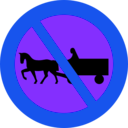 download No Horse And Carts Sign clipart image with 225 hue color