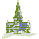 download Independence Hall clipart image with 180 hue color