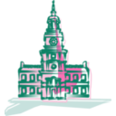 download Independence Hall clipart image with 270 hue color
