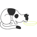 download White Cat Drinking clipart image with 225 hue color
