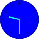 download Clock clipart image with 180 hue color