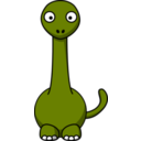 download Cartoon Brontosaurus clipart image with 0 hue color